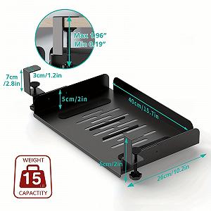 Тримач для ноутбука під стіл Металевий Кронштейн-Полиця для ноутбука Підстільний synthetic.ua - Фото 1