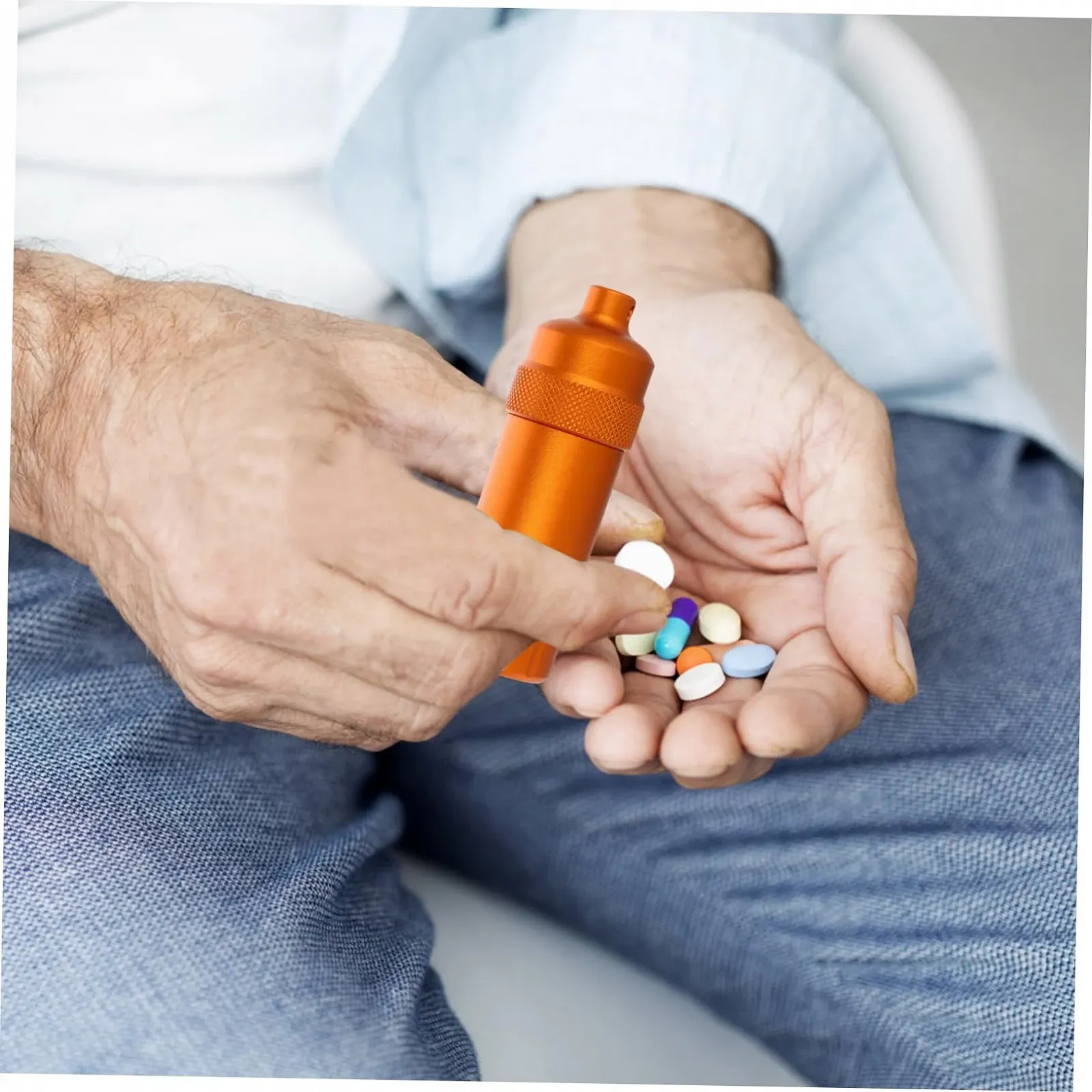 Контейнер для таблеток Sosoport, водонепроникний, тримач для ліків, дорожній, з алюмінієвого сплаву, кишеньковий футляр для таблеток для чоловіків, органайзер для ліків, фото №5