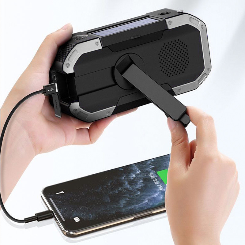 Динамо-фонарик с радиоприемником и павербанком KAYINOW 580F 5000 mAh IPX6 Led Серый (10561-56728), фото №2