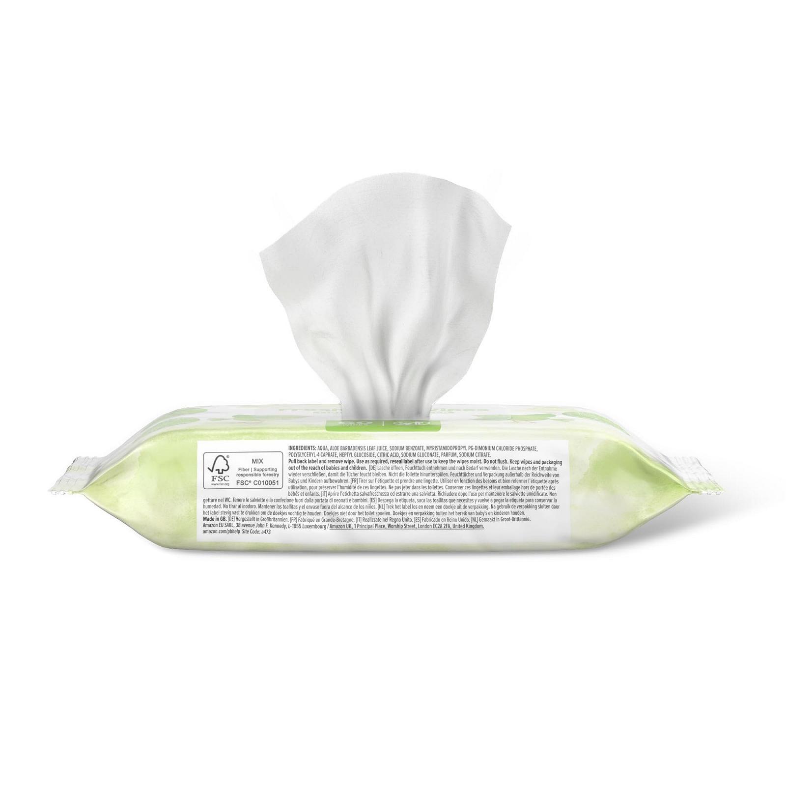 Влажные салфетки Amazon Fresh 6 упаковок по 60 штук (6 x 60 штук), фото №3