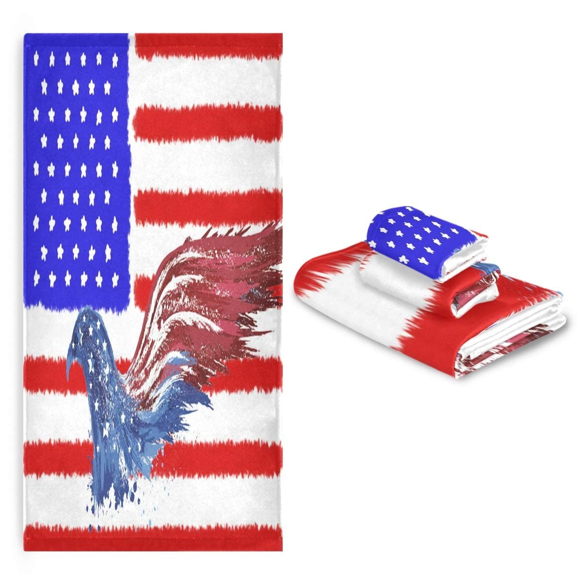 Набір рушників BEUSS Bird American Flag 100% бавовна (1 банний рушник, 1 рушник для рук, 1 серветка) Bird, фото №7
