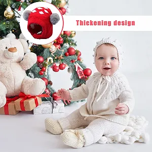 В'язана шапка-вушанка Zqkimzi для дітей, зимова в'язана synthetic.ua - Фото 1