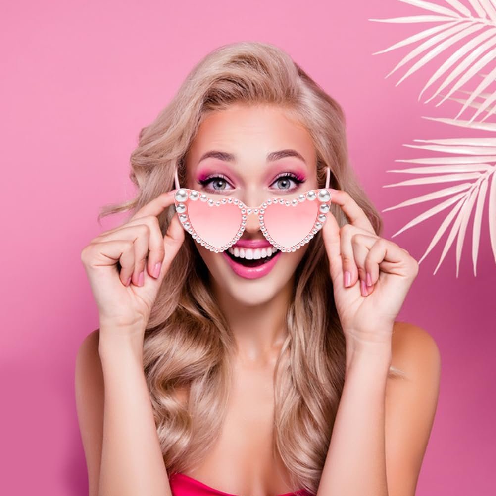 Сонцезахисні Окуляри Серцеподібні MKKZLPN Білі/рожеві (2 шт), фото №6