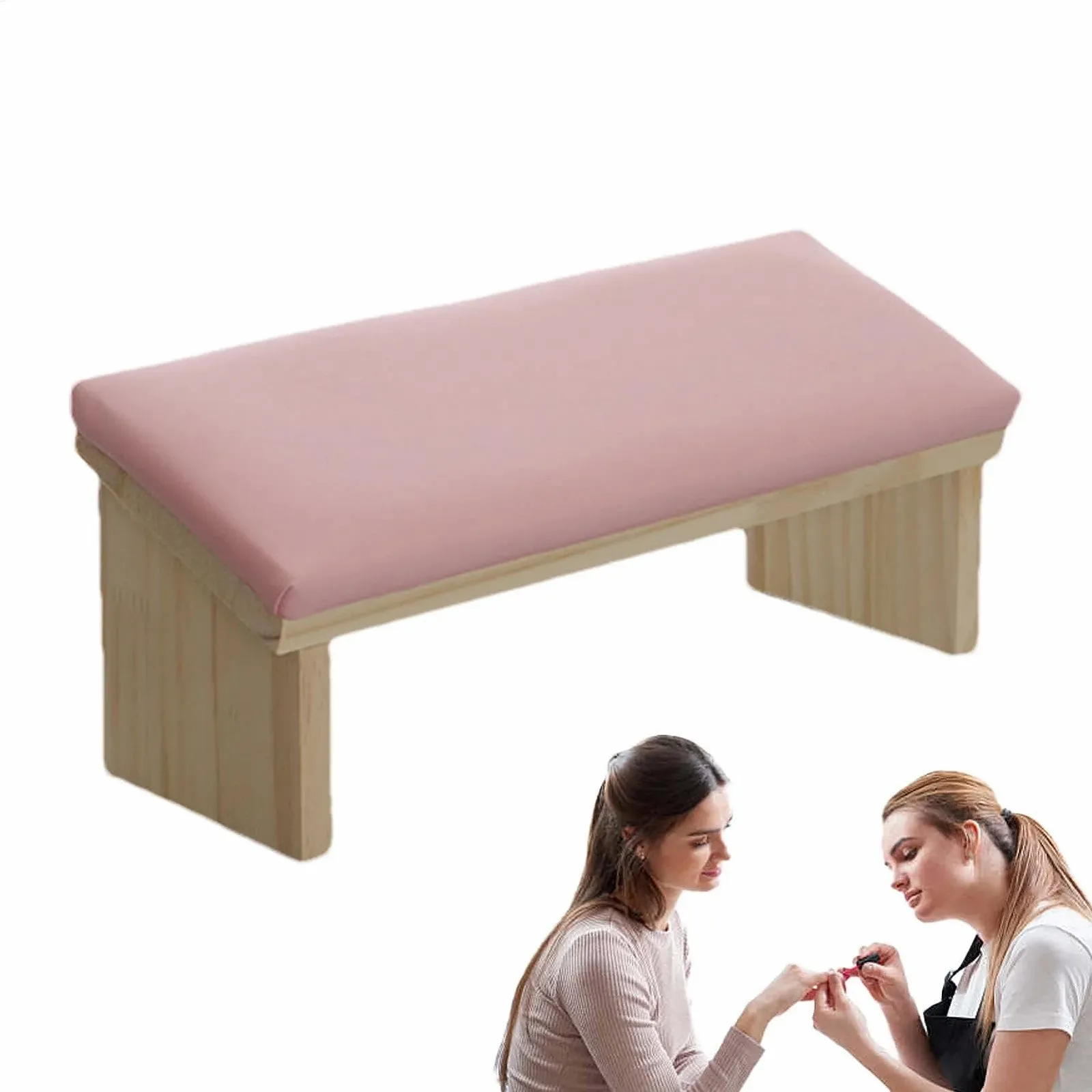 Підставка для рук Дерев'яна опора Подушка для манікюру зі штучної шкіри, фото №7