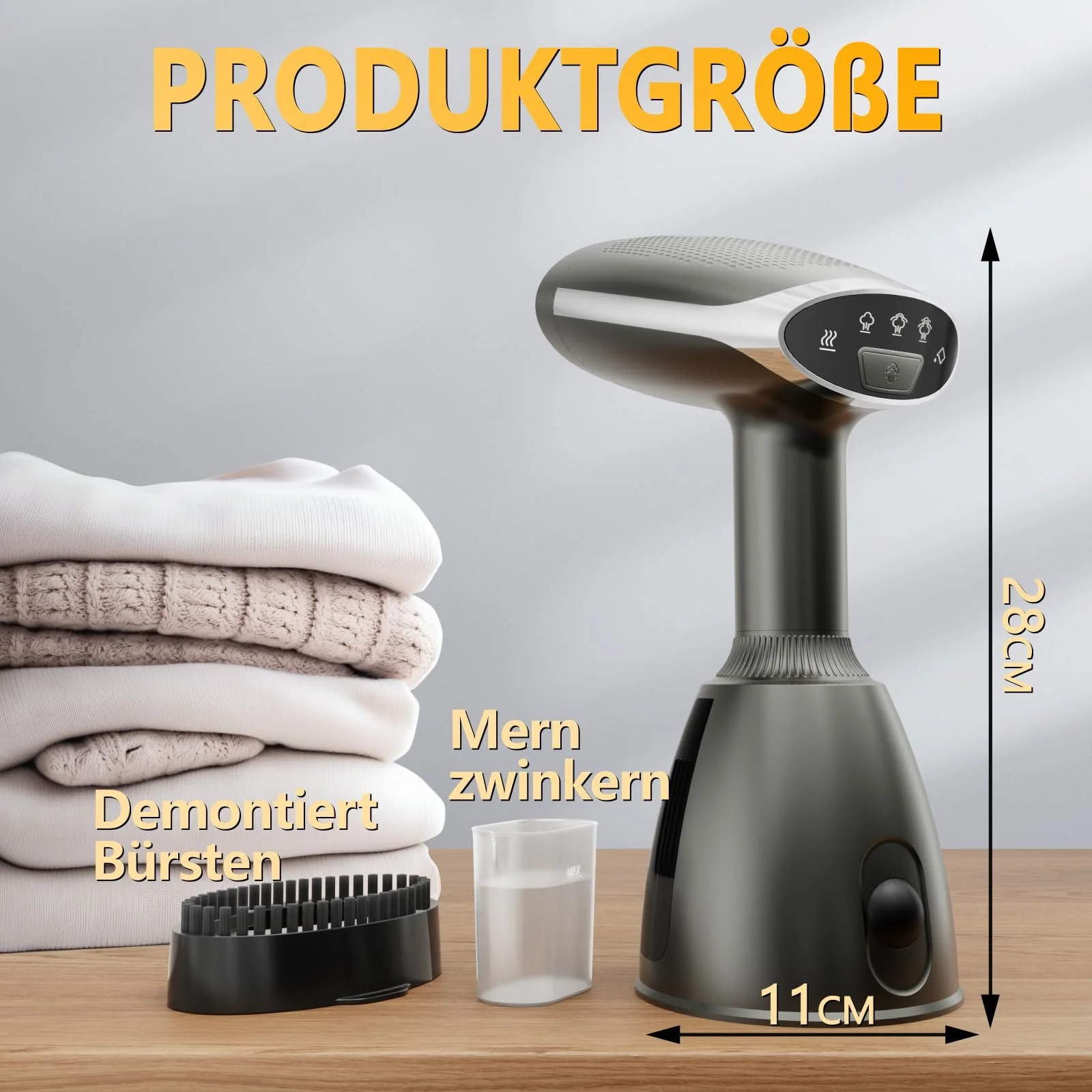 Вертикальний відпарювач YeekoSteam 1500W 280ml Дорожній, фото №5