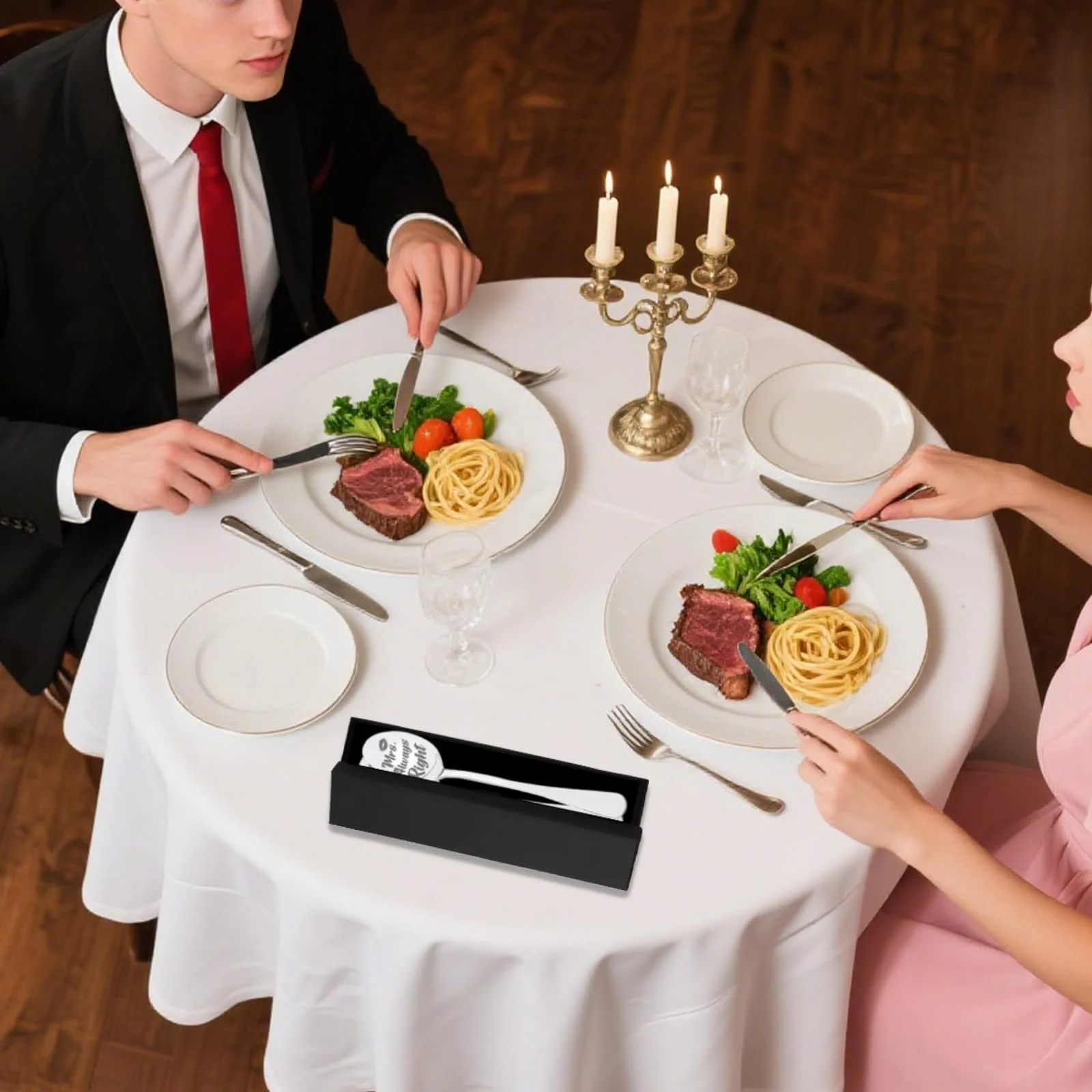 Ложка Кавова з гравіюванням Mr Right & Mrs. Always Right, набір 2 шт., фото №5