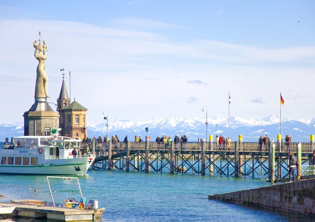 Пазл Lais Puzzle View of the harbour in Constance, Lake Constance, Germany 1000 деталей, фото №3