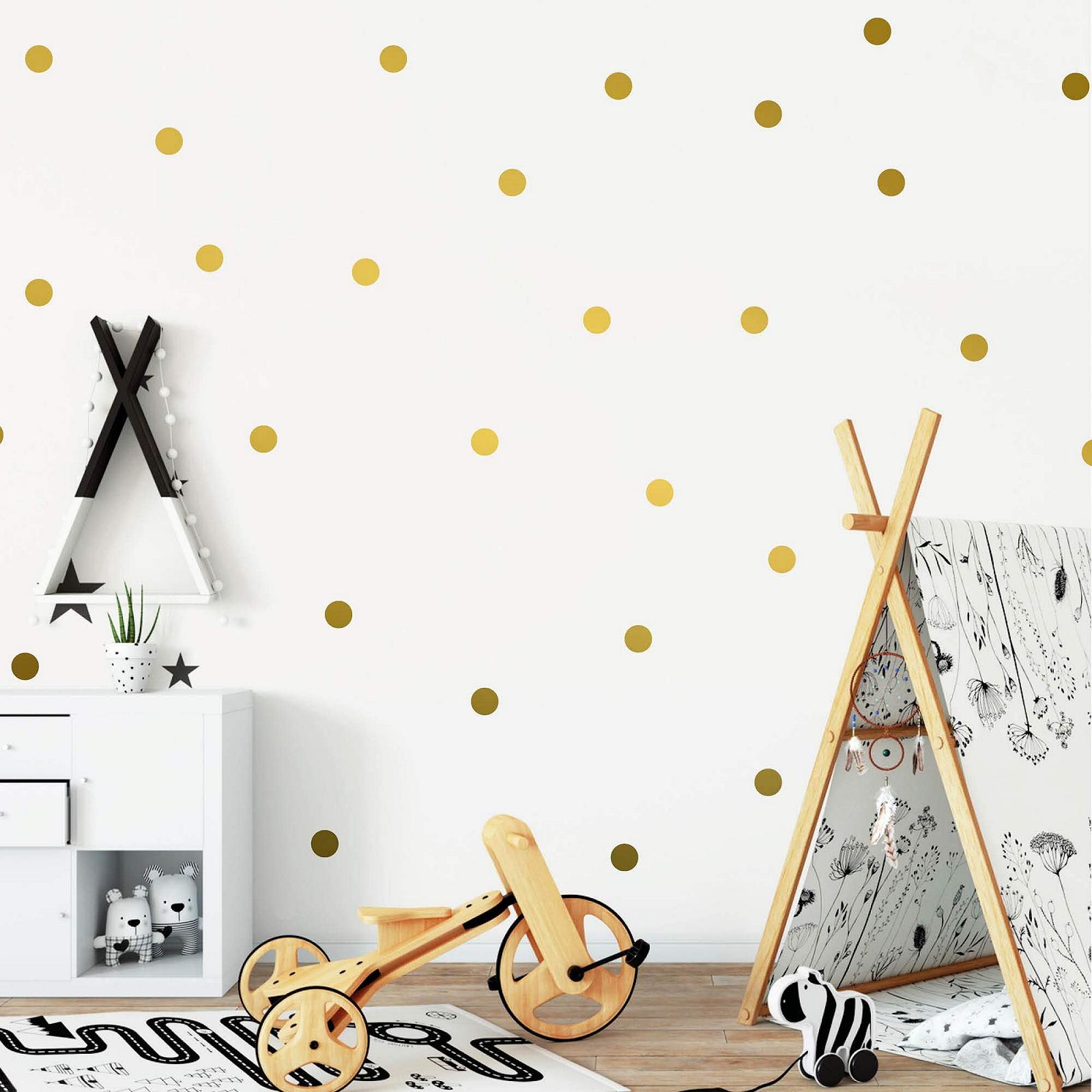 Наклейка на стіну Golden Dots 50 шт. 4 см Золотиста, фото №1 Наклейка на стіну Golden Dots 50 шт. 4 см Золотиста, фото №1