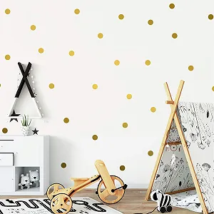 Наклейка на стіну Golden Dots 50 шт. 4 см Золотиста - Фото 1