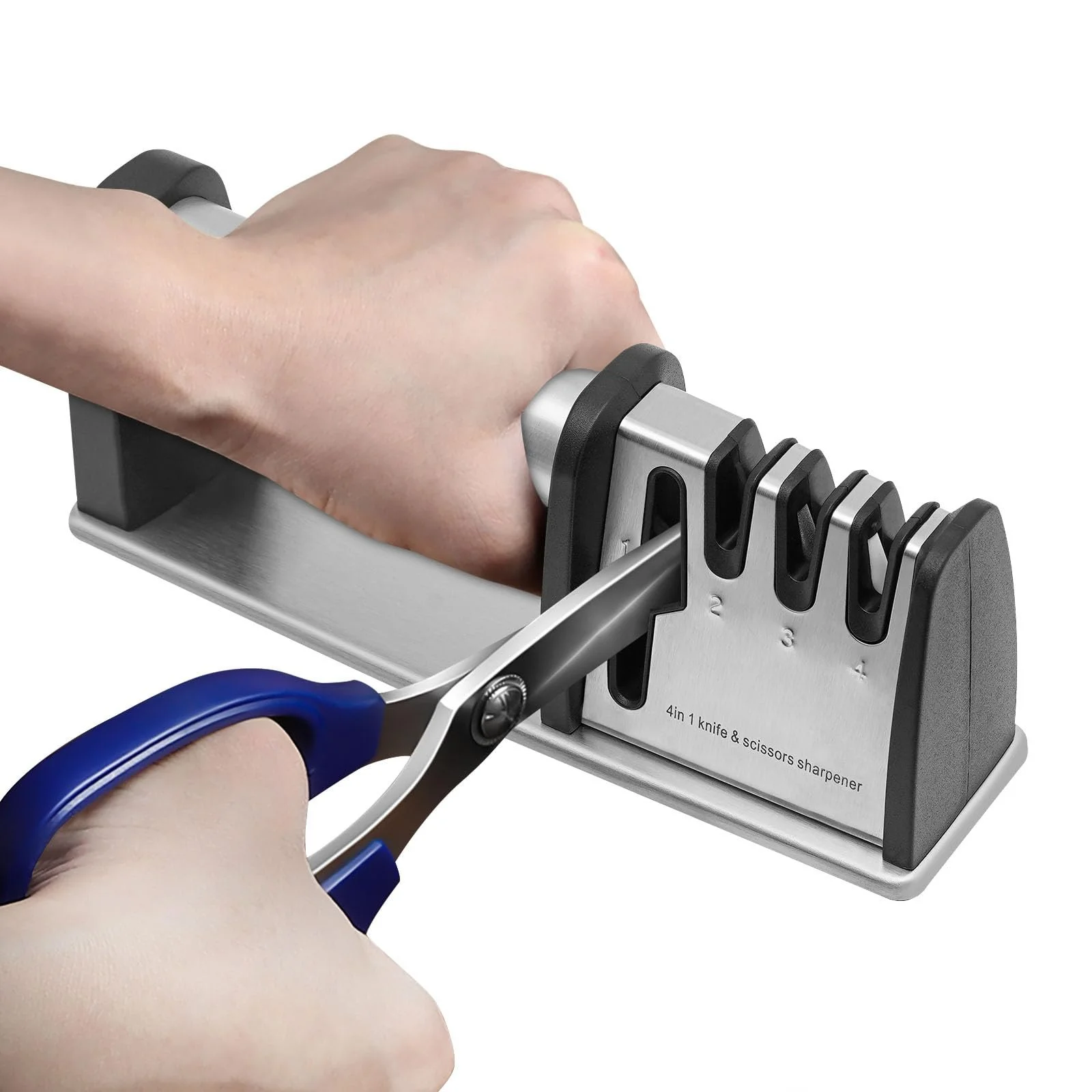Точило для ножів Classic 3-ступінчаста професійна ручна ергономічна з точилкою для ножиць, фото №5