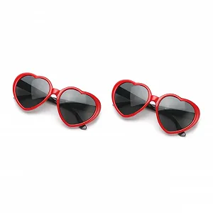 Солнцезащитные очки PACKOVE 2 шт. любовные в форме сердца, винтажные - Фото 1