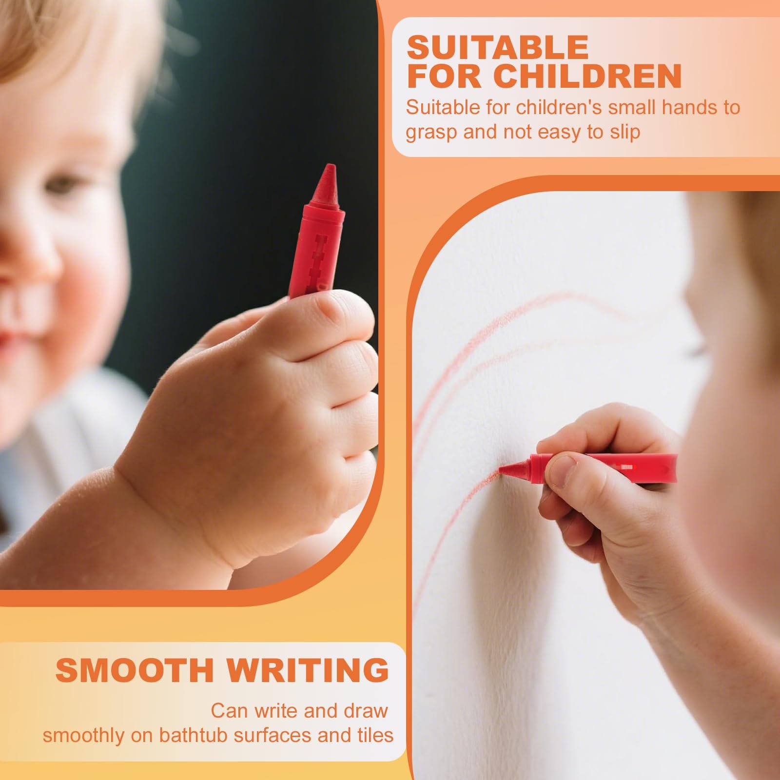 Набір крейд для ванної кімнати 6 кольорів з губкою та мішечком для зберігання, фото №2