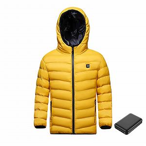 Куртка с подогревом Wyongtao Детская с Power Bank Куртка с капюшоном с подогревом с 3 уровнями нагрева Водонепроницаемая - Фото 1