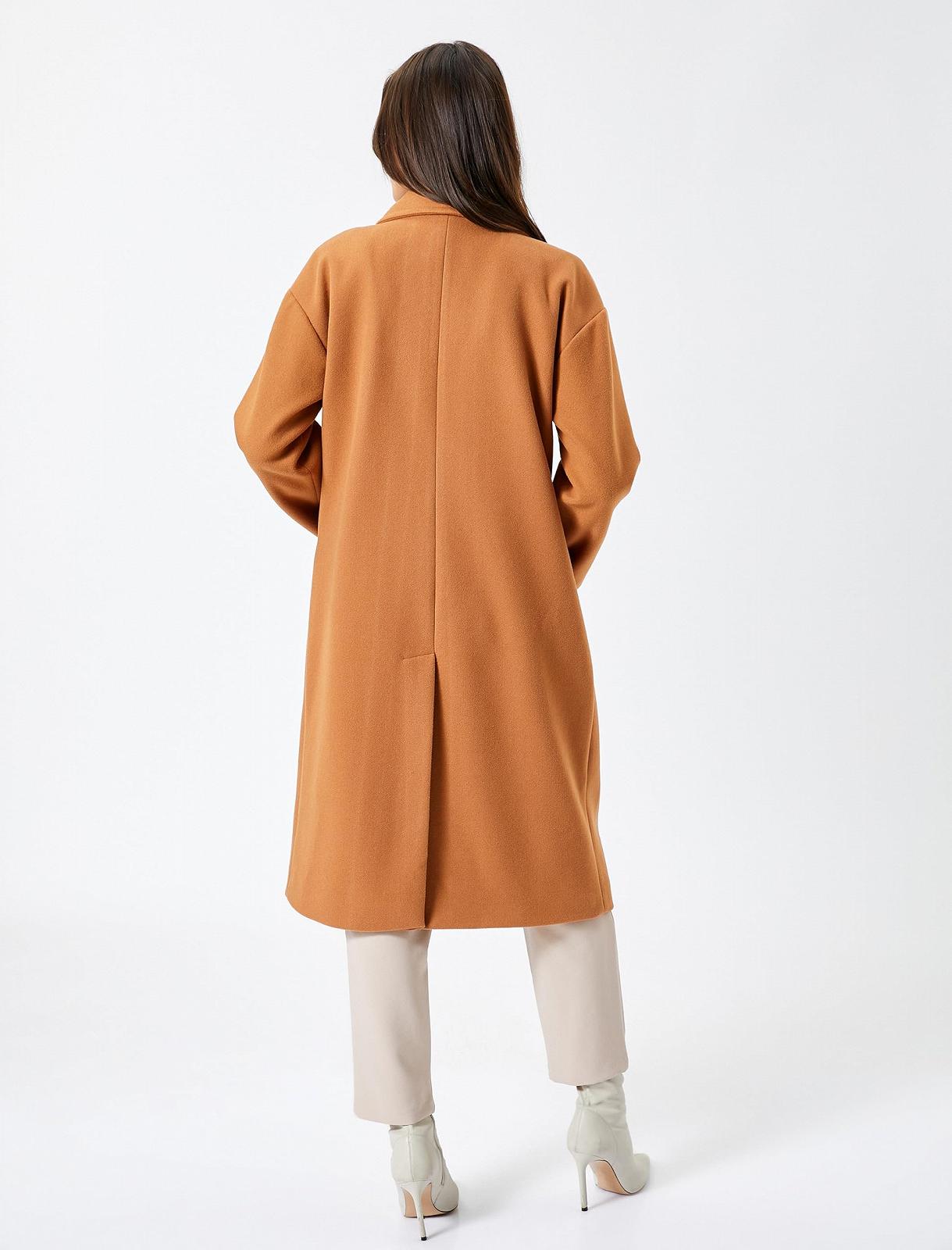 Пальто Koton Сорочкового Крою Жіноче Довгий Рукав Кишеня на Ґудзиках, фото №4