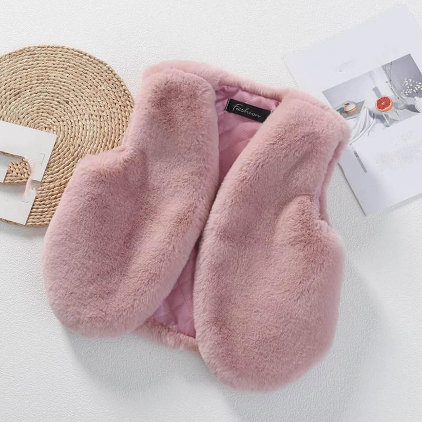 Жилет зі штучного хутра для дітей, дівчаток, фото №3