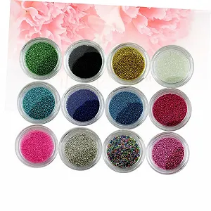 Шарики для ногтей Healvian, 3 шт, мини шарики-бусины для ногтей, цветные шарики для окрашивания ногтей synthetic.ua - Фото 1