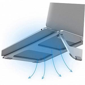 Подставка для ноутбука Алюминиевая складная нескользящая прочная с эргономичным углом для лучшего комфорта сидения и быстрого отвода тепла Многофункциональная для стола synthetic.ua - Фото 1