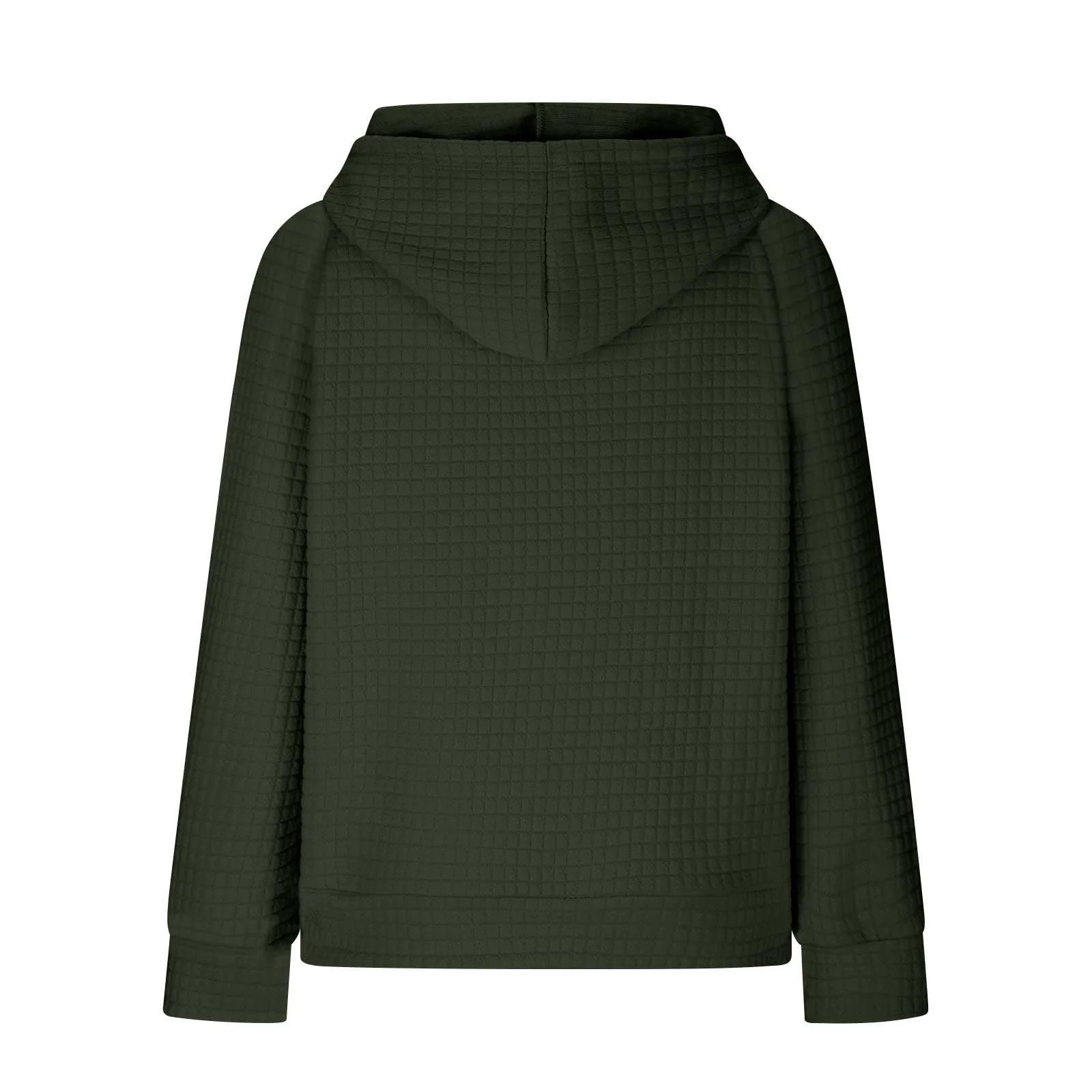 Худи Женские Топы Пуловер Осень Распродажа Предложения Лонгслив Теплый Худи Однотонный Плечевой Вафельный Длинный Рукав Пуловер Свитшот С Капюшоном, фото №4