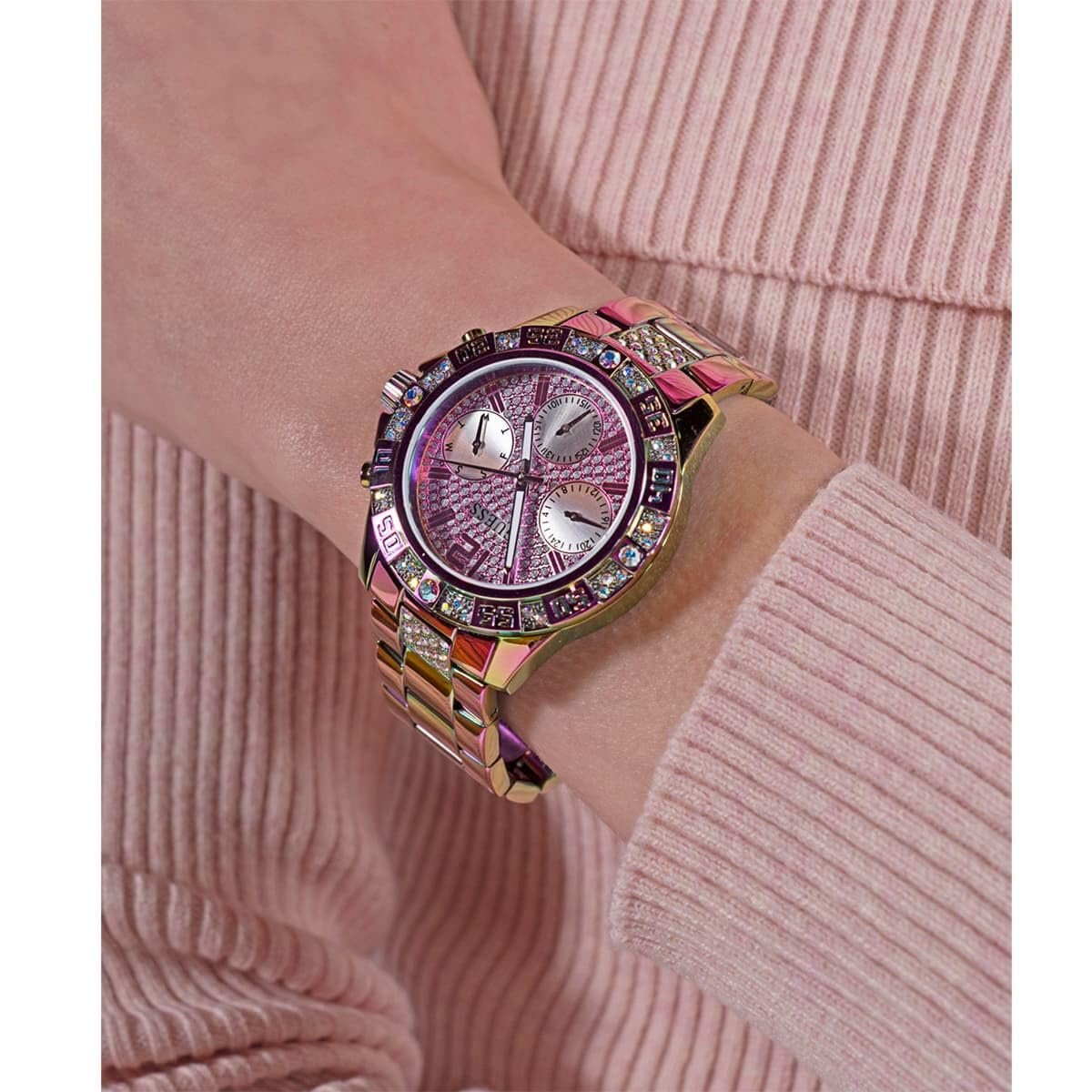 Жіночий годинник GUESS Majesty GW0771L4 Сталь, райдужний, Браслет, фото №6