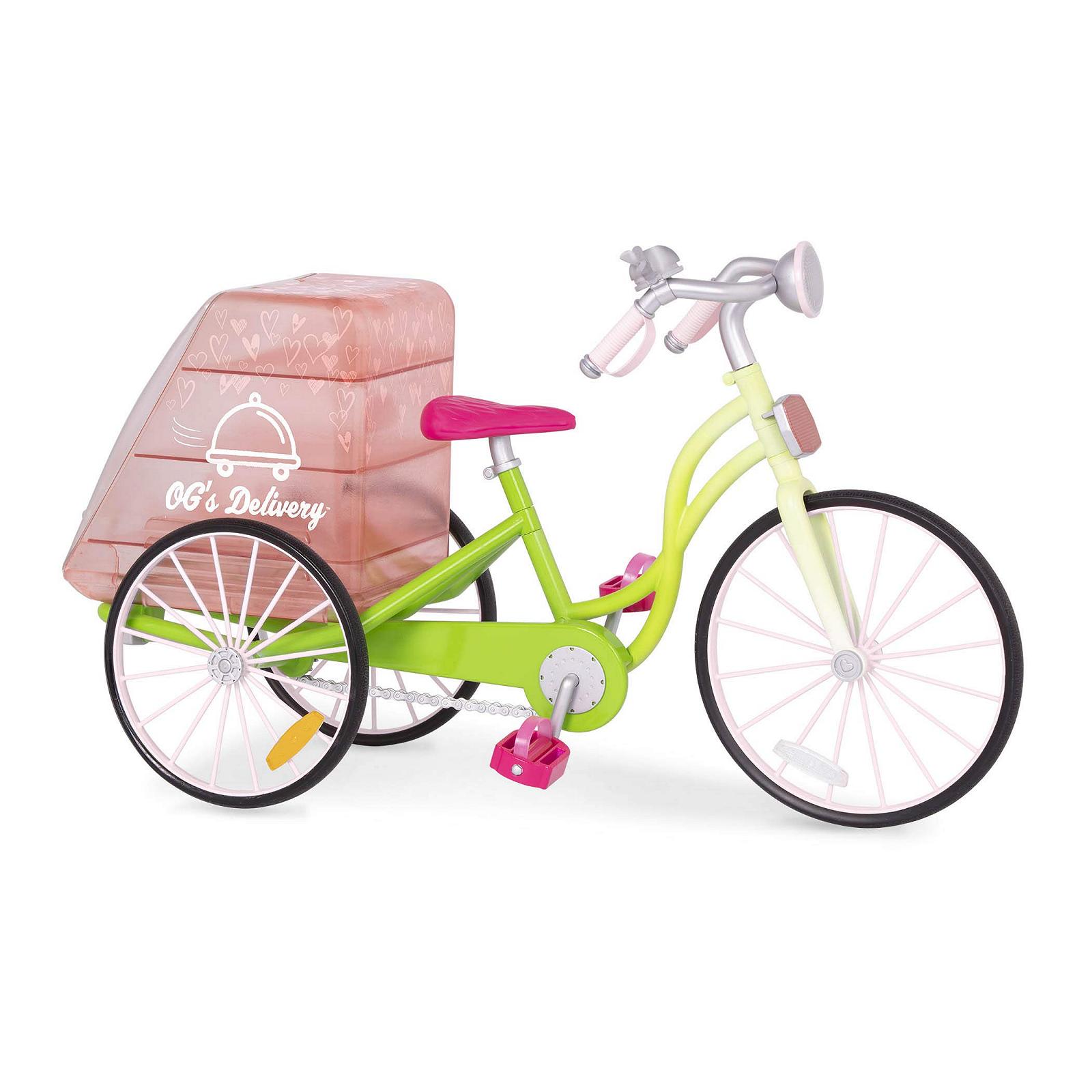 Комплект Our Generation Bicycle Set Delivery Basket Іграшкова їжа Аксесуари для ляльок (46 см) Великий для дітей від 3 років Вантажний велосипед, фото №3