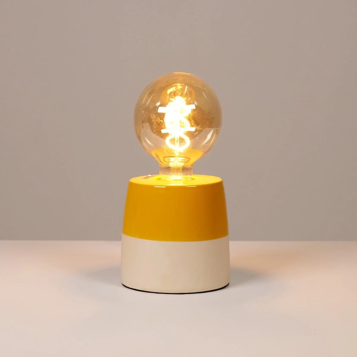 Настільна лампа Roy Industrial провідна декоративна з керамічною основою E27 Помаранчевий, фото №5