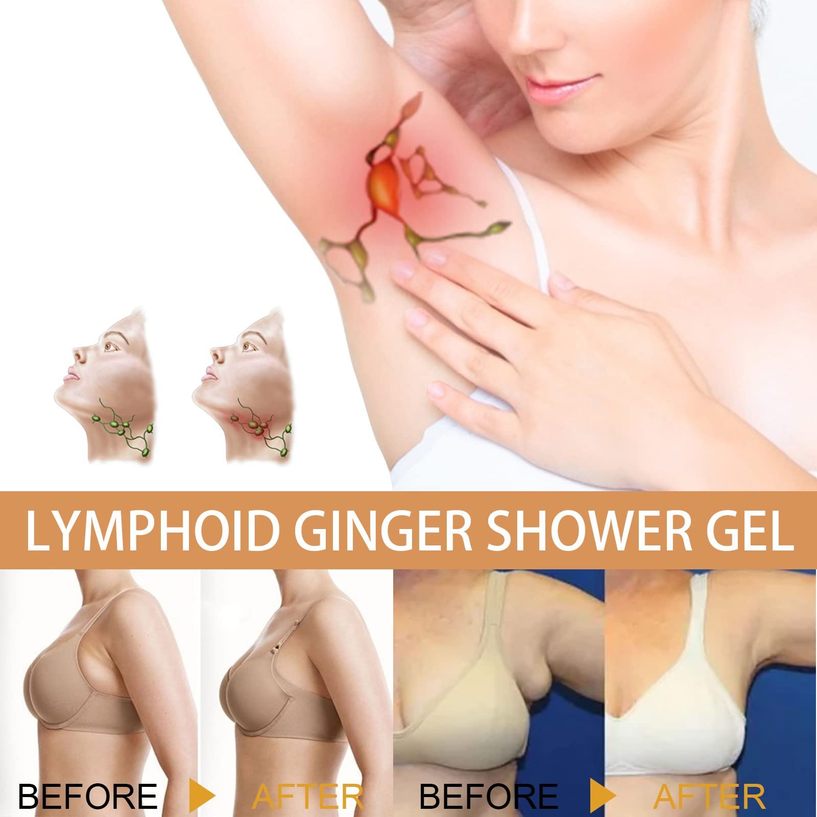 Гель для душу Lymphatic Drainage Ginger лімфодренажний трав'яний, фото №9