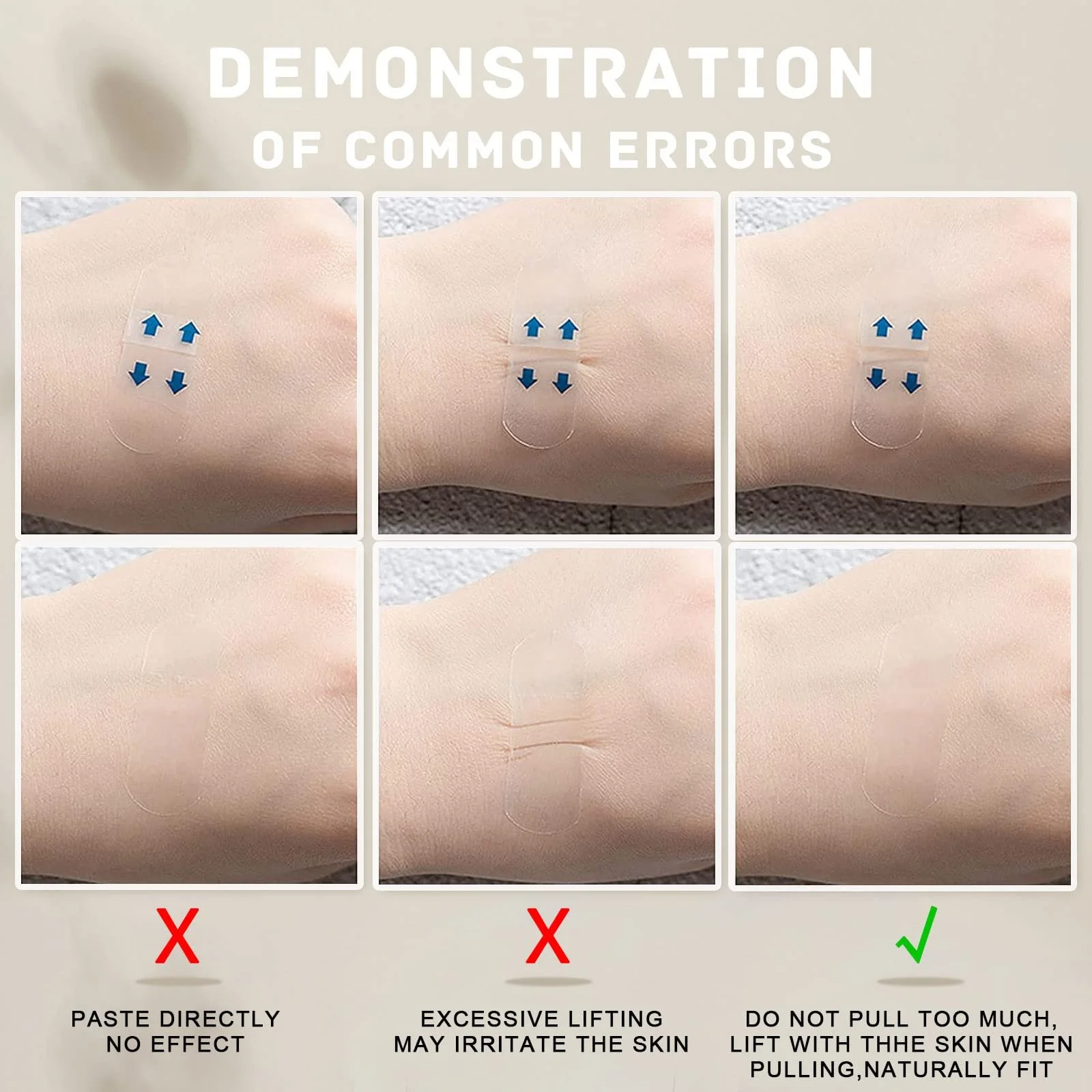 Стрічки для підтяжки обличчя RISSING Невидимі, Миттєві наклейки для підтяжки обличчя, 120 штук, фото №4