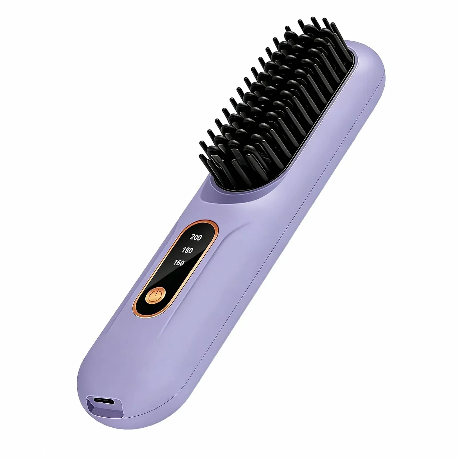 Беспроводной выпрямитель для волос Аккумуляторная расческа для стайлинга с регулируемым нагревом компактный дизайн портативный быстрый нагрев, фото №1