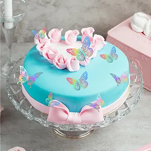 Набір 3D метеликів 36 штук Кольорові лазерні Butterfly Decoration 3 розміри Акрилові наклейки Різнокольоровий synthetic.ua - Фото 1