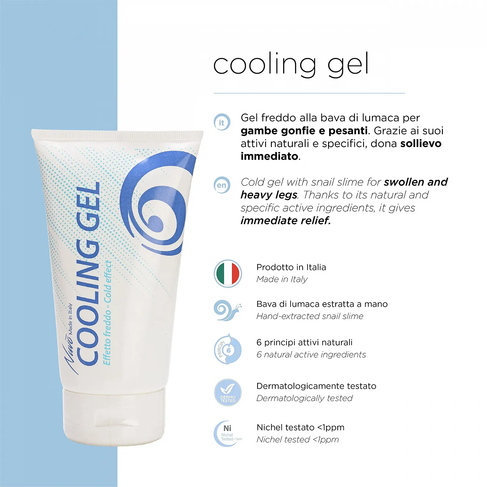 Крем для тела и ног Nuvo' 150 мл Освежающий с муцином улитки и охлаждающим эффектом, фото №2