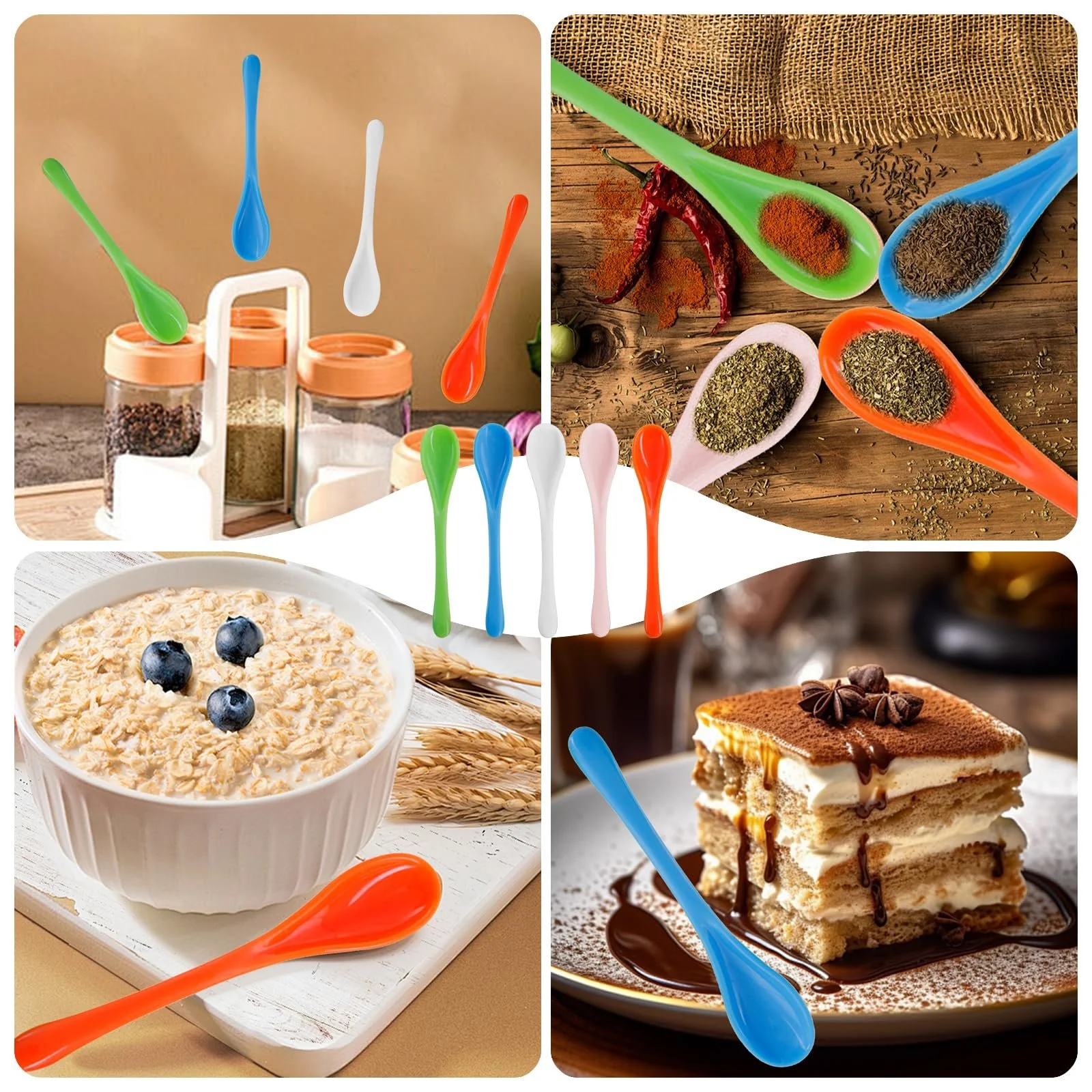 Ложки Пластикові різнокольорові ложки, 50 шт, фото №7