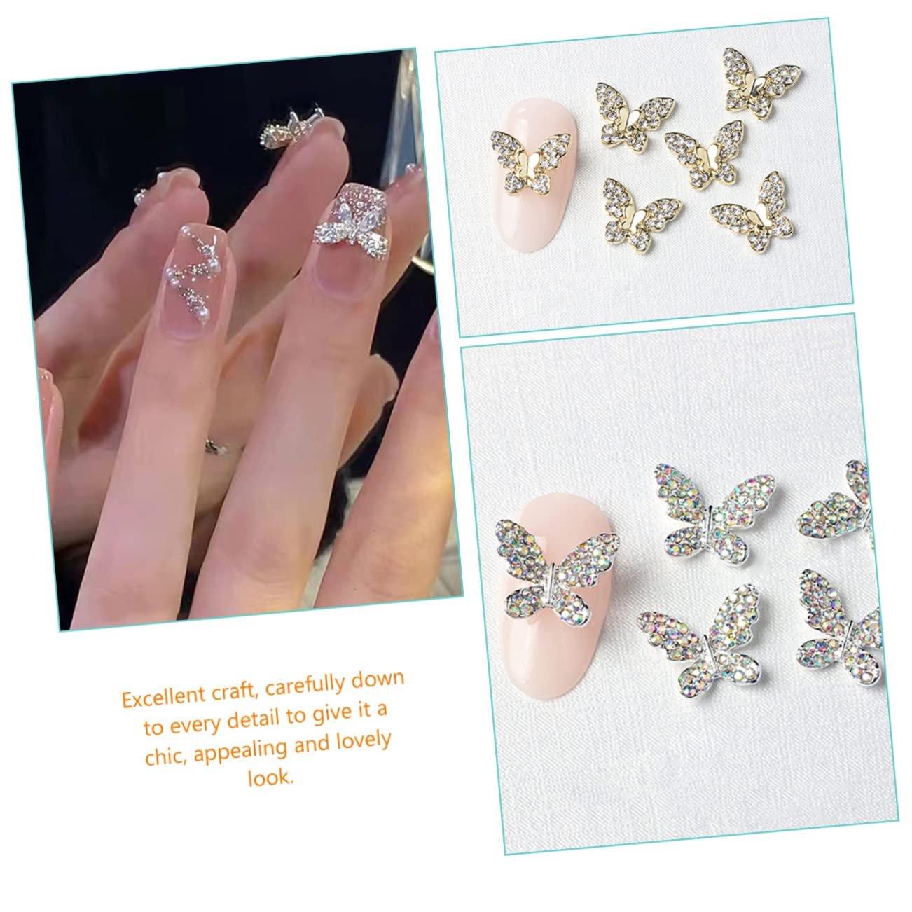 Украшение для ногтей Бабочка Healvian 66 шт. Камни для ногтей, фото №3