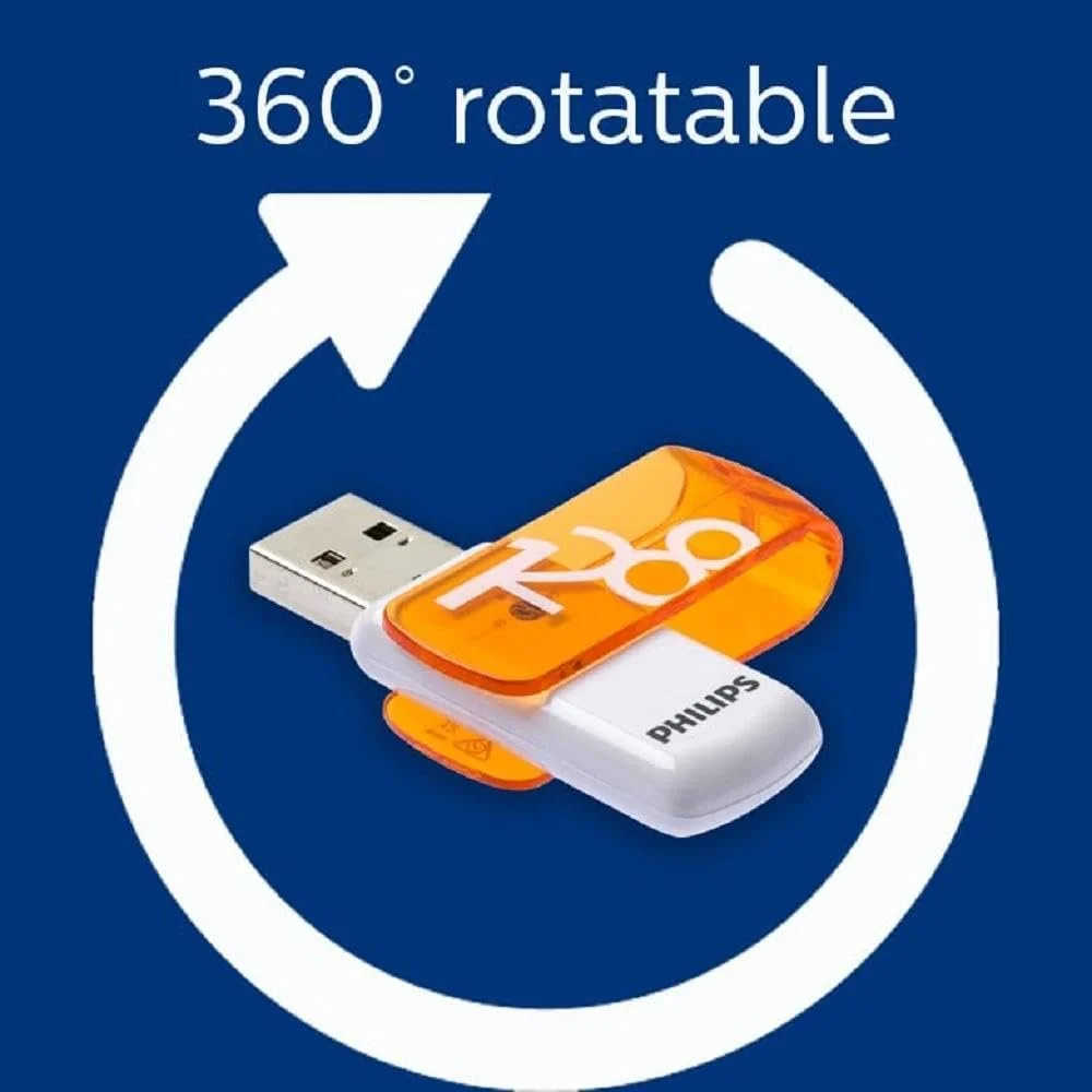 USB-накопичувач Philips Vivid Edition High Speed 2.0 128GB White/Orange, фото №4 USB-накопичувач Philips Vivid Edition High Speed 2.0 128GB White/Orange, фото №4