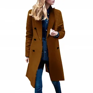 Жіноче зимове довге елегантне вовняне - Фото 1