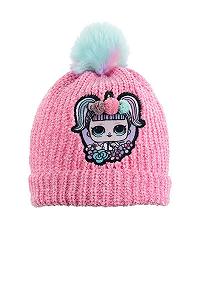 Шапка L.O.L. Surprise! Детская зимняя с помпоном розовая - Фото 1