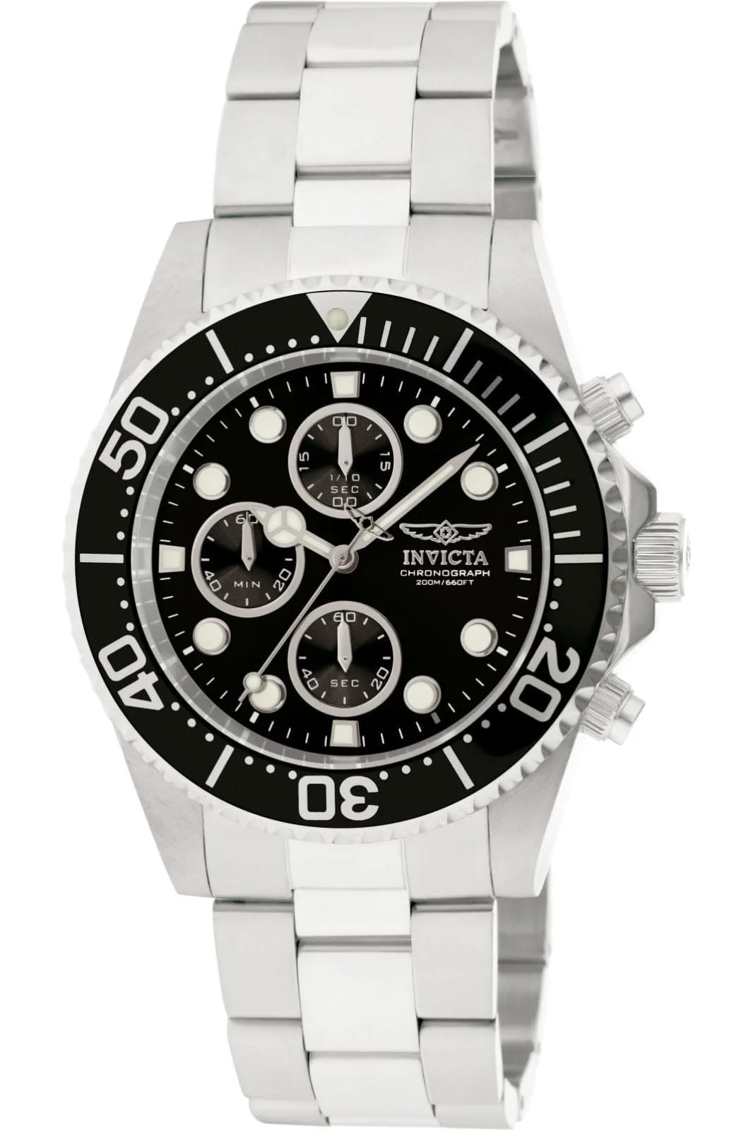 Часы наручные Invicta Pro Diver Мужские 1768 Кварцевые Черный циферблат, нержавеющая сталь, фото №1 Часы наручные Invicta Pro Diver Мужские 1768 Кварцевые Черный циферблат, нержавеющая сталь, фото №1