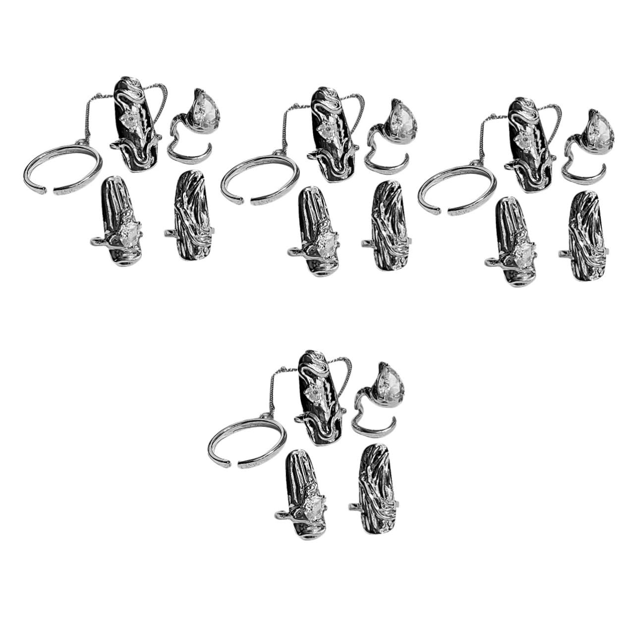 Кільце для нігтів MAGICLULU 16 шт, готичний хрест, підвіска, фото №1