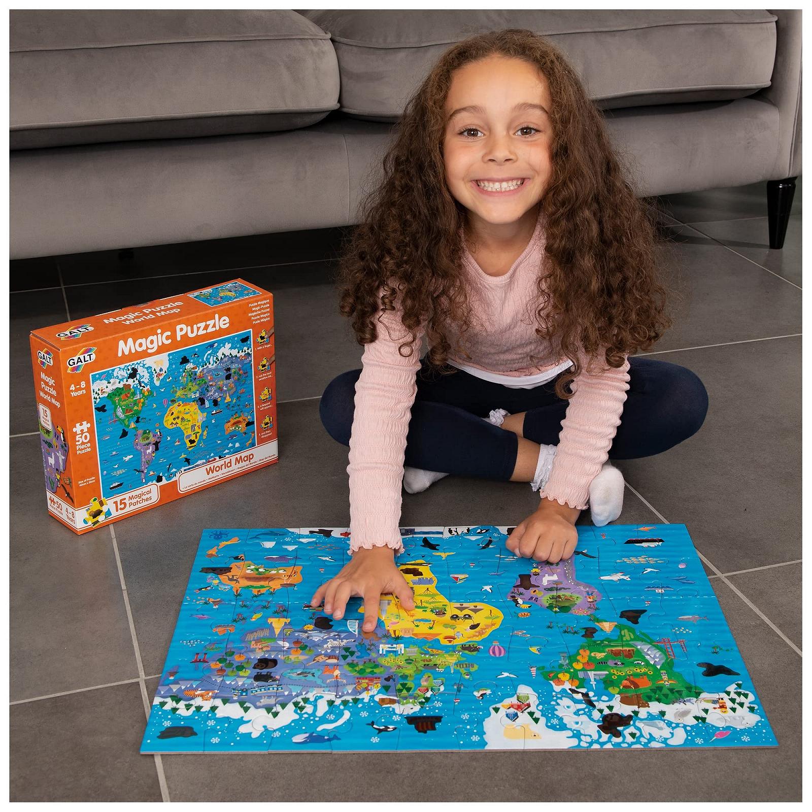 Пазл Galt Magic Puzzle World Map 50 деталей 4-8 лет, фото №2 Пазл Galt Magic Puzzle World Map 50 деталей 4-8 лет, фото №2