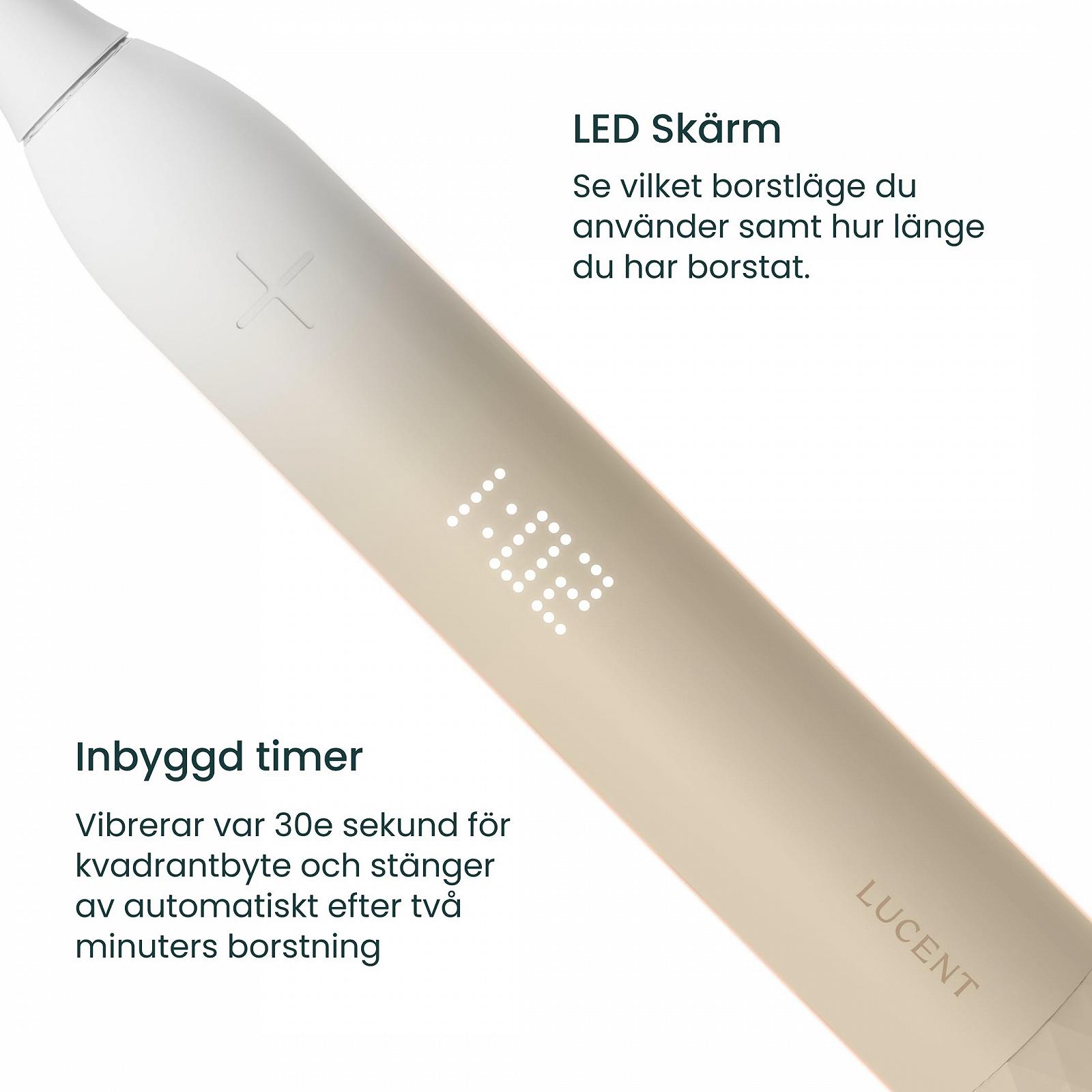 Електрична звукова зубна щітка Be Lucent Prism Sonic автоматичне увімкнення/вимкнення, таймер, 3 режими, датчик тиску, 60 днів автономної роботи Кремова ваніль, фото №3