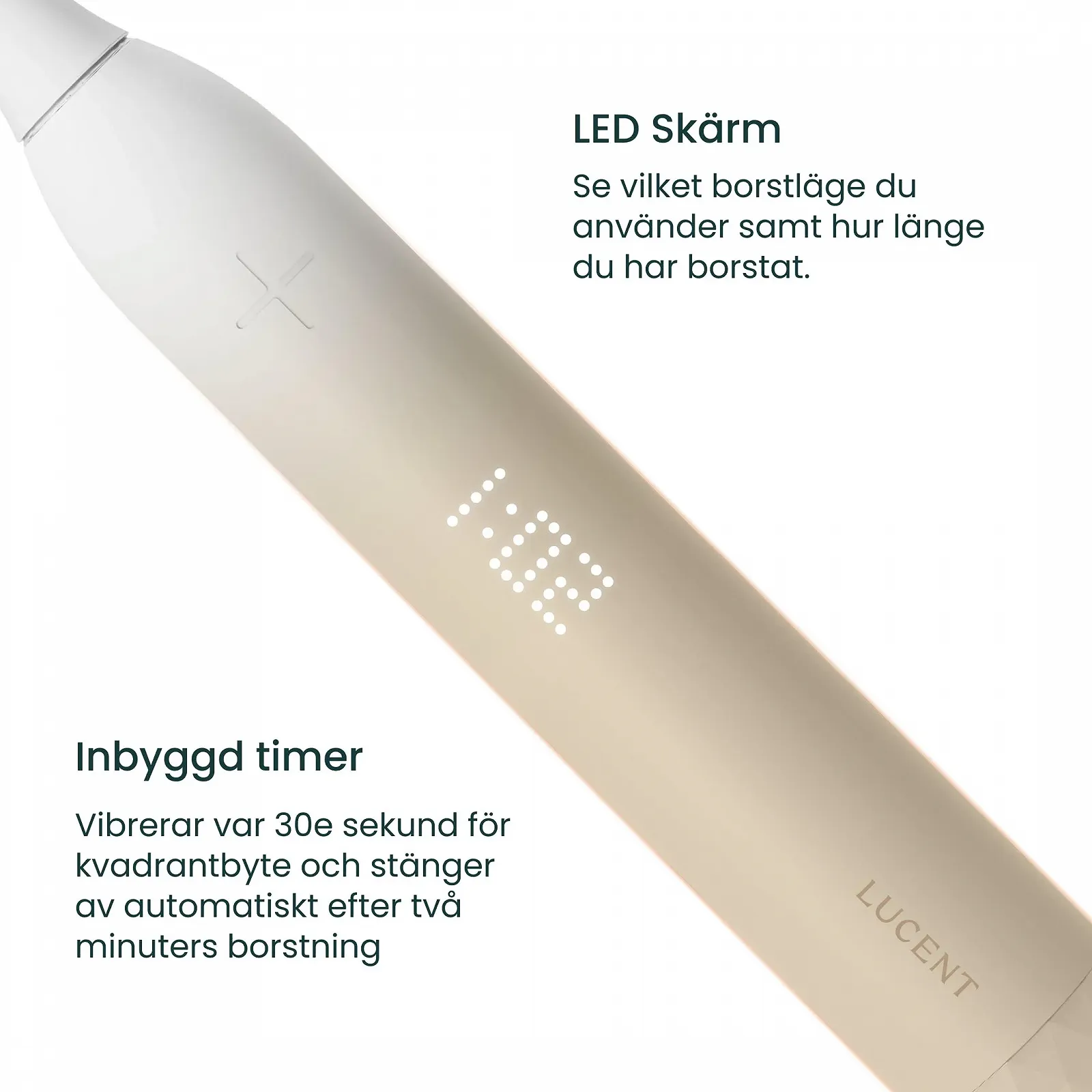 Электрическая звуковая зубная щетка Be Lucent Prism Sonic автоматическое включение/выключение, таймер, 3 режима, датчик давления, 60 дней автономной работы Кремовая ваниль, фото №3