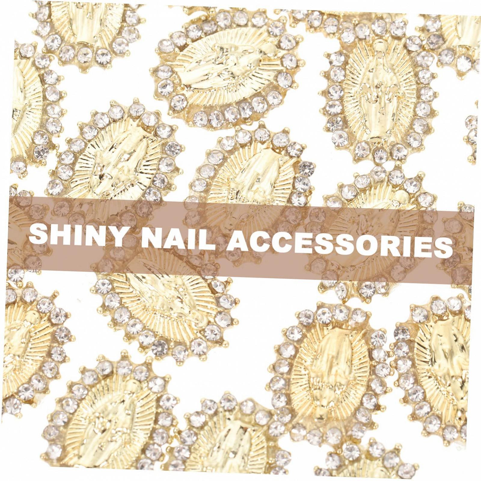 Украшения для ногтей FRCOLOR 100 шт металлические украшения для маникюра блестящие камни для натуральных и искусственных ногтей, фото №5