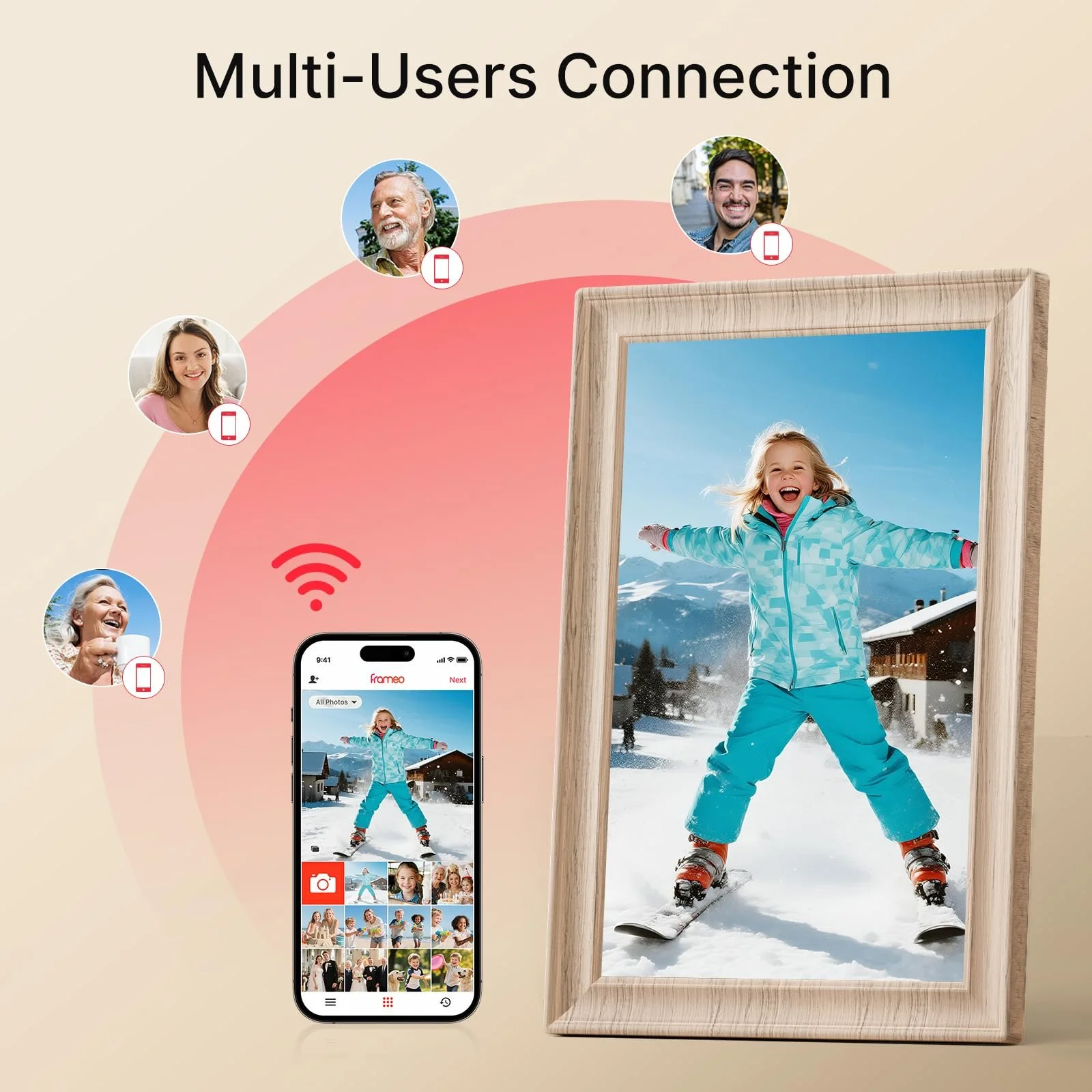 Цифровая фоторамка Frameo 10.1-Inch HD 1280 x 800 IPS Touchscreen WiFi 32 GB Auto Rotation, фото №5
