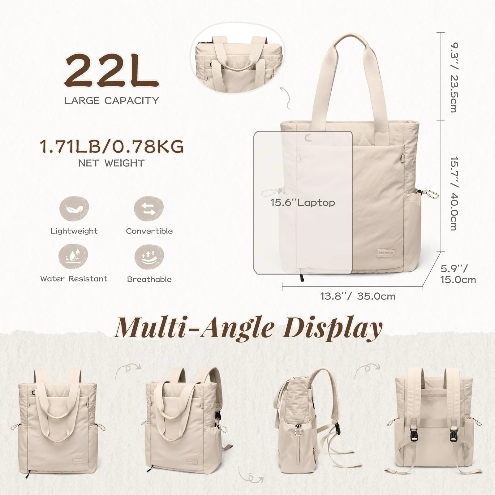Рюкзак-трансформер GOLF SUPAGS Convertible Yoga Bag стьобаний, фото №7 Рюкзак-трансформер GOLF SUPAGS Convertible Yoga Bag стьобаний, фото №7