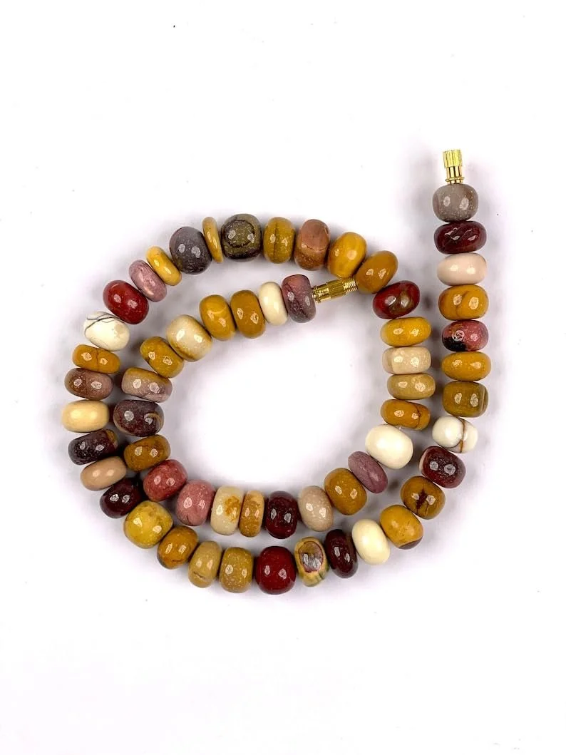 Бусины rondella из натурального мукаита, гладкие, 10 мм, длина нити 45,72 см, фото №1