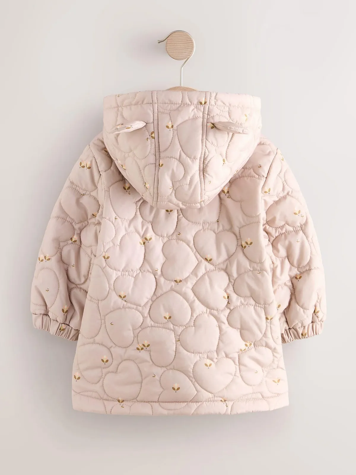 Водостойкое стеганое пальто с сердечками для девочек NEXT, фото №2