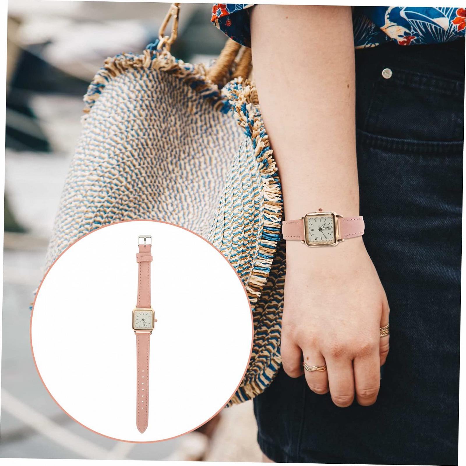 Женские часы Healvian Модные Noctilucce Регулируемые с элегантным дизайном, розовый, Ремешок, фото №4