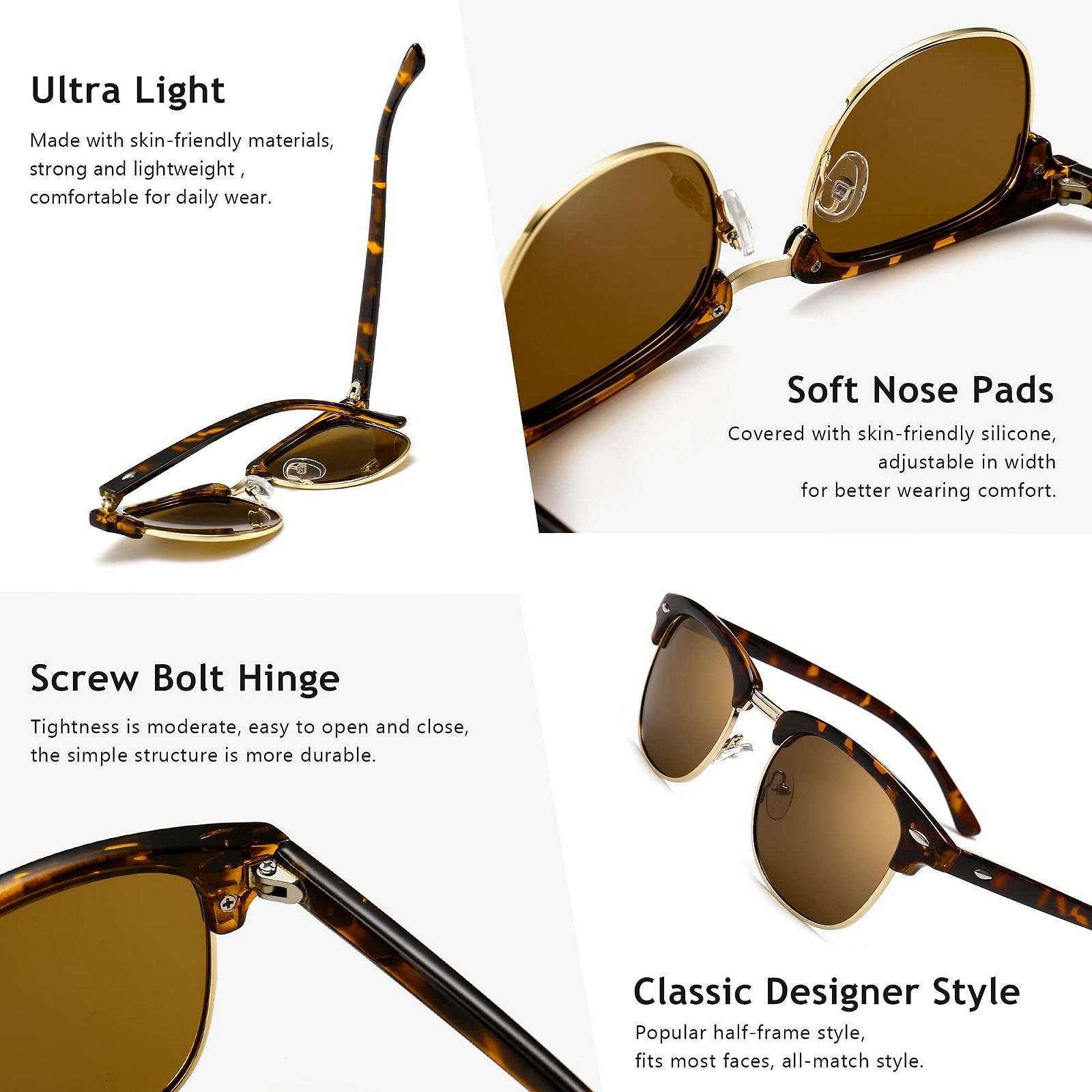 Сонцезахисні окуляри Круглі Напів-Оправлені Поляризовані SUNGAIT SGT016, фото №4