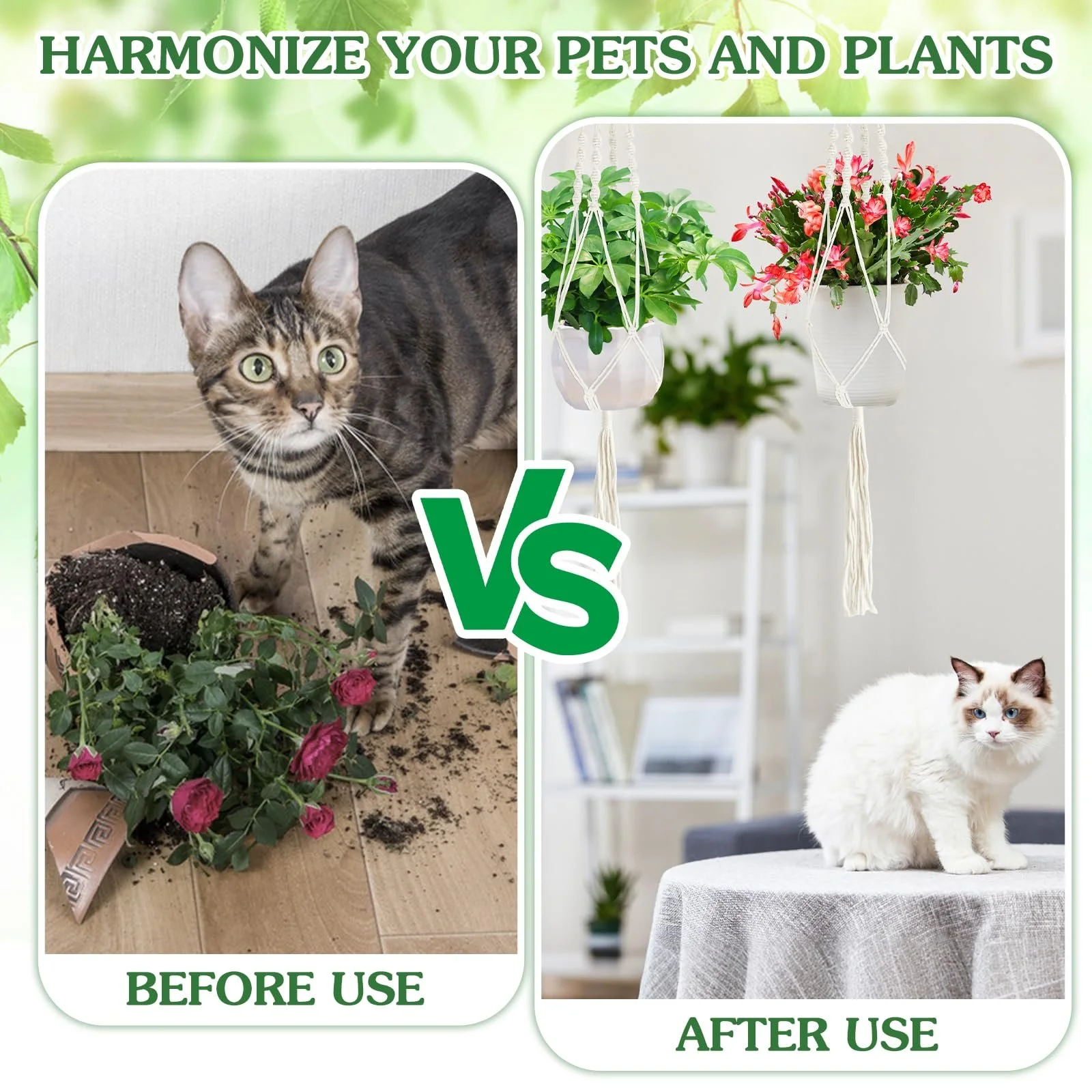 Подвесные корзины макраме 3 шт 105 см с 3 крючками Хлопковая веревка, фото №5