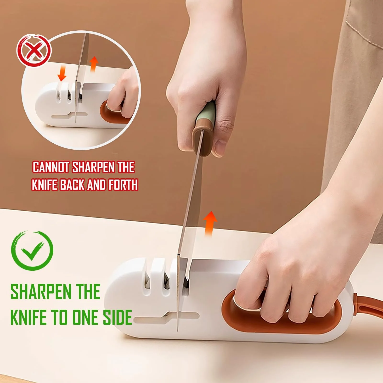 Точилка для ножей 4 в 1 с 4 слотами и ручкой многофункциональная нескользящая с подвесным шнуром, фото №6