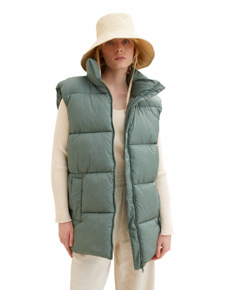 Жилетка belted puffer vest 1033562-19643 Tom Tailor Блакитний L, фото №2
